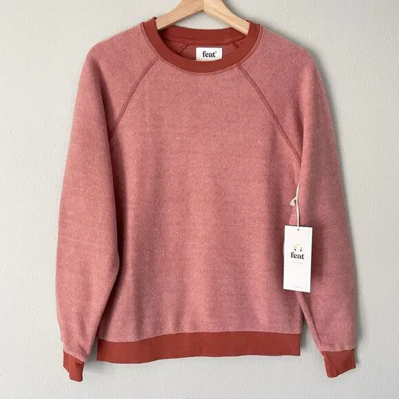 Feat BlanketBlend Crewneck Sweater in Cayenne Size S Fleece Casual Lounge - Picture 1 of 11